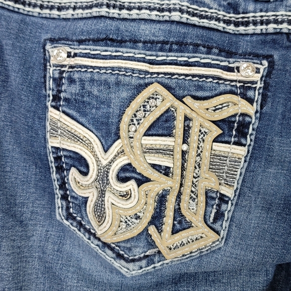 Rock Revival Jordyn Easy Boot Western Denim Blue Jeans Sz 32 x 27.5 (Hemmed) - Picture 9 of 16